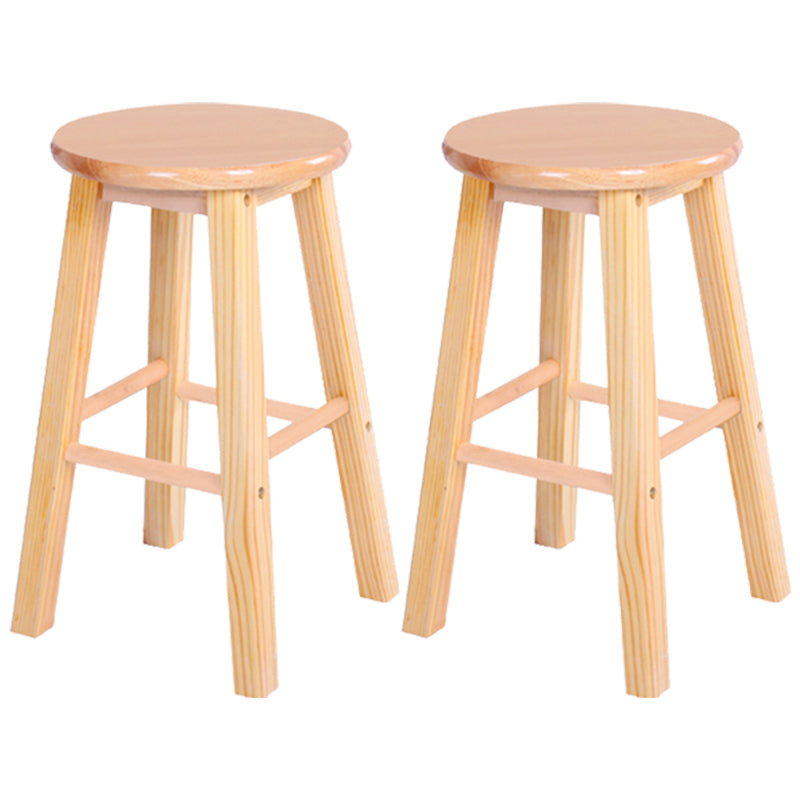 Contemporary Solid Wood Barstools Indoor Bar Stool with Wood Seat and Footrest Wood 2 Piece Set Clearhalo 'Bar Furniture' 'Bar Stools' 'bar_stools' 'furn' 'furn_bar_stools' 'furniture_bar_stools' 'Kitchen & Dining Furniture' 'kitchen&dining_furn' 'kitchen' 'kitchen_furn' Furniture' 4463631