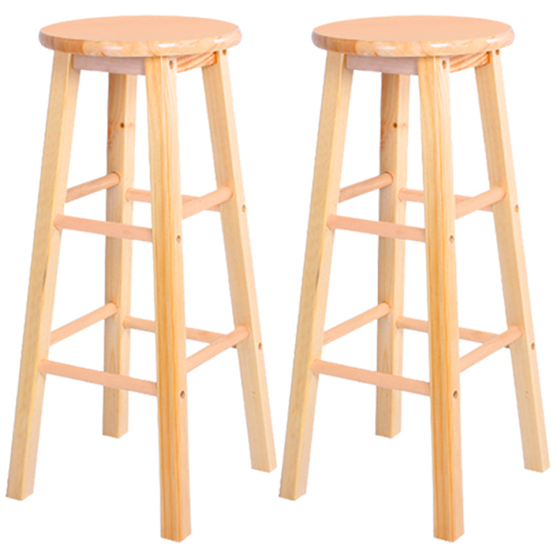 Contemporary Solid Wood Barstools Indoor Bar Stool with Wood Seat and Footrest Wood 2 Piece Set Clearhalo 'Bar Furniture' 'Bar Stools' 'bar_stools' 'furn' 'furn_bar_stools' 'furniture_bar_stools' 'Kitchen & Dining Furniture' 'kitchen&dining_furn' 'kitchen' 'kitchen_furn' Furniture' 4463634
