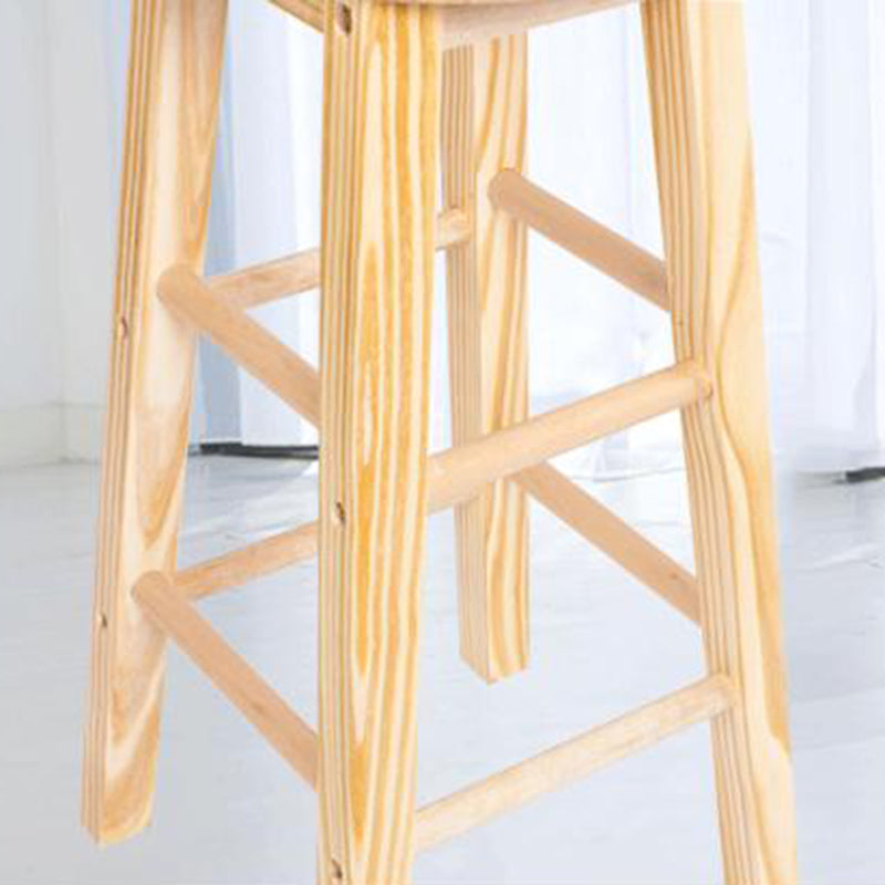 Contemporary Solid Wood Barstools Indoor Bar Stool with Wood Seat and Footrest Clearhalo 'Bar Furniture' 'Bar Stools' 'bar_stools' 'furn' 'furn_bar_stools' 'furniture_bar_stools' 'Kitchen & Dining Furniture' 'kitchen&dining_furn' 'kitchen' 'kitchen_furn' Furniture' 4463635