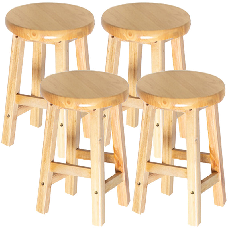 Contemporary Solid Wood Barstools Indoor Bar Stool with Wood Seat and Footrest Natural 4 Piece Set Clearhalo 'Bar Furniture' 'Bar Stools' 'bar_stools' 'furn' 'furn_bar_stools' 'furniture_bar_stools' 'Kitchen & Dining Furniture' 'kitchen&dining_furn' 'kitchen' 'kitchen_furn' Furniture' 4463640