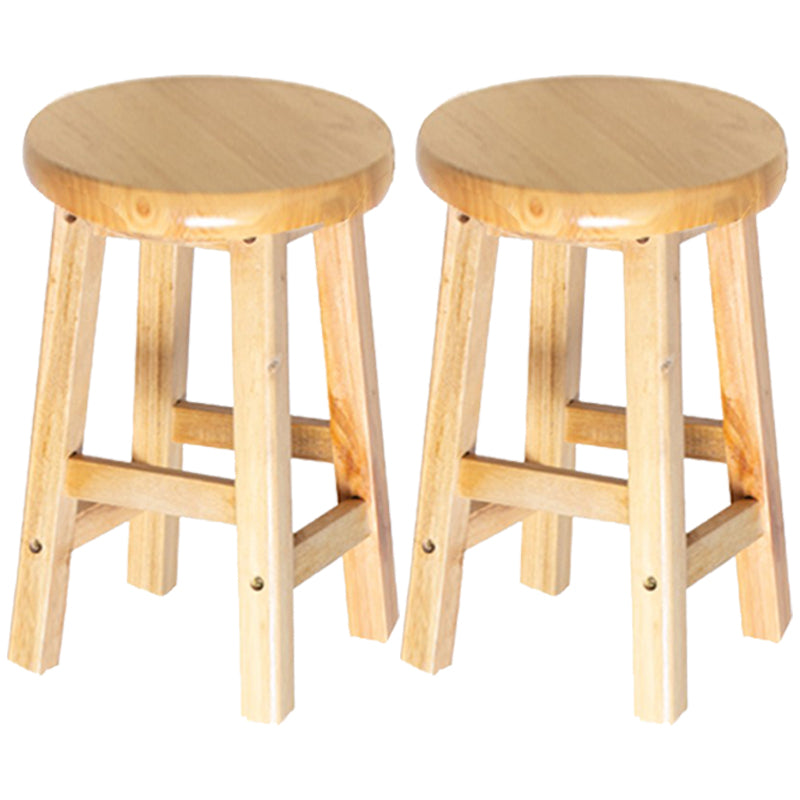 Contemporary Solid Wood Barstools Indoor Bar Stool with Wood Seat and Footrest Natural 2 Piece Set Clearhalo 'Bar Furniture' 'Bar Stools' 'bar_stools' 'furn' 'furn_bar_stools' 'furniture_bar_stools' 'Kitchen & Dining Furniture' 'kitchen&dining_furn' 'kitchen' 'kitchen_furn' Furniture' 4463641
