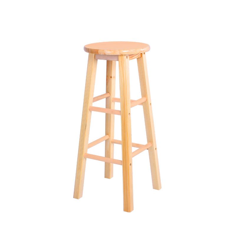 Contemporary Solid Wood Barstools Indoor Bar Stool with Wood Seat and Footrest Wood 1 Piece Bar Stool(31"H) Clearhalo 'Bar Furniture' 'Bar Stools' 'bar_stools' 'furn' 'furn_bar_stools' 'furniture_bar_stools' 'Kitchen & Dining Furniture' 'kitchen&dining_furn' 'kitchen' 'kitchen_furn' Furniture' 4463650
