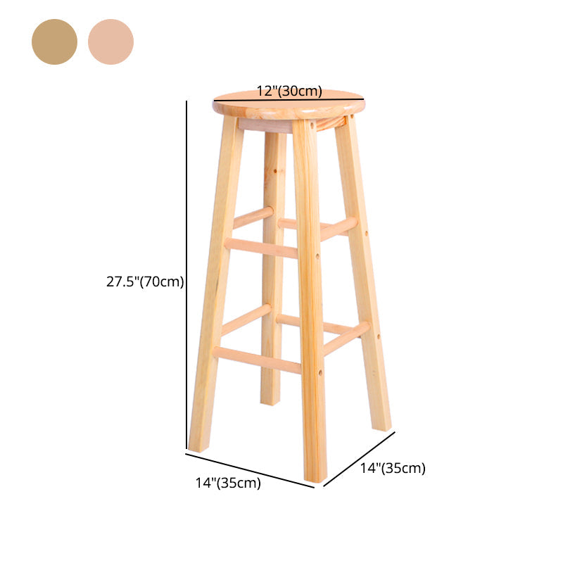 Contemporary Solid Wood Barstools Indoor Bar Stool with Wood Seat and Footrest Clearhalo 'Bar Furniture' 'Bar Stools' 'bar_stools' 'furn' 'furn_bar_stools' 'furniture_bar_stools' 'Kitchen & Dining Furniture' 'kitchen&dining_furn' 'kitchen' 'kitchen_furn' Furniture' 4463655