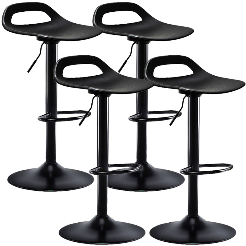 Industrial Style Bar-stool Metal Leg with Adjustable Height Bucket Seat Barstool Black 4 Piece Set Clearhalo 'Bar Furniture' 'Bar Stools' 'bar_stools' 'furn' 'furn_bar_stools' 'furniture_bar_stools' 'Kitchen & Dining Furniture' 'kitchen&dining_furn' 'kitchen' 'kitchen_furn' Furniture' 4463756