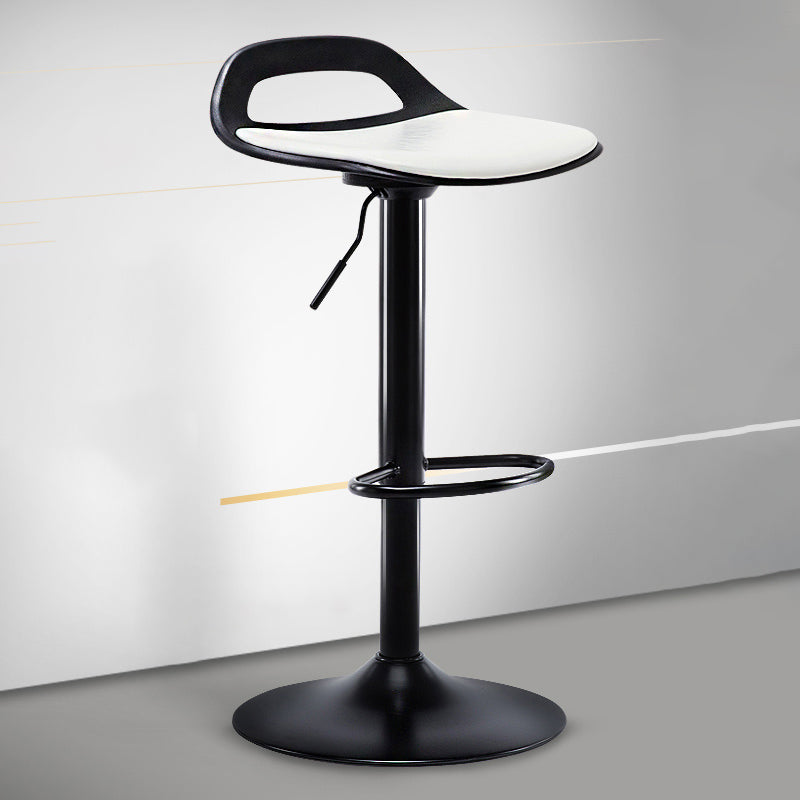 Industrial Style Bar-stool Metal Leg with Adjustable Height Bucket Seat Barstool Textured White 1 Piece Clearhalo 'Bar Furniture' 'Bar Stools' 'bar_stools' 'furn' 'furn_bar_stools' 'furniture_bar_stools' 'Kitchen & Dining Furniture' 'kitchen&dining_furn' 'kitchen' 'kitchen_furn' Furniture' 4463768