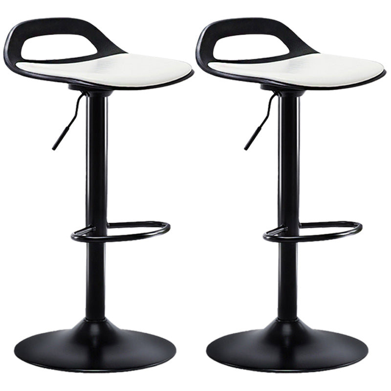 Industrial Style Bar-stool Metal Leg with Adjustable Height Bucket Seat Barstool Textured White 2 Piece Set Clearhalo 'Bar Furniture' 'Bar Stools' 'bar_stools' 'furn' 'furn_bar_stools' 'furniture_bar_stools' 'Kitchen & Dining Furniture' 'kitchen&dining_furn' 'kitchen' 'kitchen_furn' Furniture' 4463769