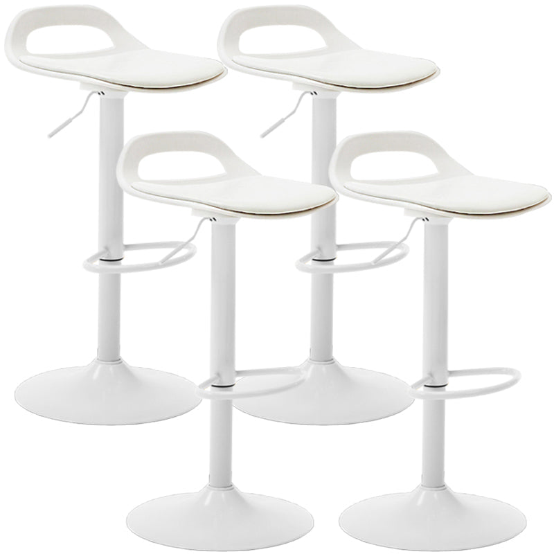 Industrial Style Bar-stool Metal Leg with Adjustable Height Bucket Seat Barstool Gloss White 4 Piece Set Clearhalo 'Bar Furniture' 'Bar Stools' 'bar_stools' 'furn' 'furn_bar_stools' 'furniture_bar_stools' 'Kitchen & Dining Furniture' 'kitchen&dining_furn' 'kitchen' 'kitchen_furn' Furniture' 4463773