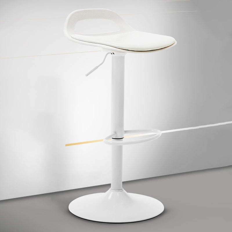 Industrial Style Bar-stool Metal Leg with Adjustable Height Bucket Seat Barstool Gloss White 1 Piece Clearhalo 'Bar Furniture' 'Bar Stools' 'bar_stools' 'furn' 'furn_bar_stools' 'furniture_bar_stools' 'Kitchen & Dining Furniture' 'kitchen&dining_furn' 'kitchen' 'kitchen_furn' Furniture' 4463774