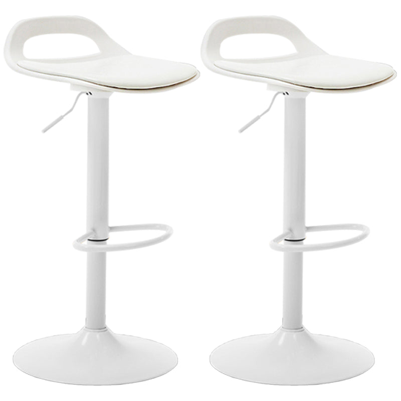 Industrial Style Bar-stool Metal Leg with Adjustable Height Bucket Seat Barstool Gloss White 2 Piece Set Clearhalo 'Bar Furniture' 'Bar Stools' 'bar_stools' 'furn' 'furn_bar_stools' 'furniture_bar_stools' 'Kitchen & Dining Furniture' 'kitchen&dining_furn' 'kitchen' 'kitchen_furn' Furniture' 4463775