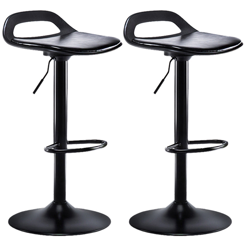 Industrial Style Bar-stool Metal Leg with Adjustable Height Bucket Seat Barstool Textured Black 2 Piece Set Clearhalo 'Bar Furniture' 'Bar Stools' 'bar_stools' 'furn' 'furn_bar_stools' 'furniture_bar_stools' 'Kitchen & Dining Furniture' 'kitchen&dining_furn' 'kitchen' 'kitchen_furn' Furniture' 4463778