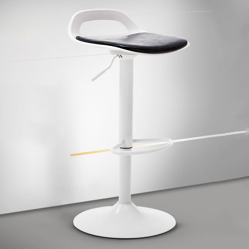 Industrial Style Bar-stool Metal Leg with Adjustable Height Bucket Seat Barstool Matte Black 1 Piece Clearhalo 'Bar Furniture' 'Bar Stools' 'bar_stools' 'furn' 'furn_bar_stools' 'furniture_bar_stools' 'Kitchen & Dining Furniture' 'kitchen&dining_furn' 'kitchen' 'kitchen_furn' Furniture' 4463780