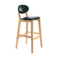 Modern Armless Backrest Counter Stool Wood Dessert Shop Bar Stool with Cushion and Pedal Blackish Green 1 Piece Clearhalo 'Bar Furniture' 'Bar Stools' 'bar_stools' 'furn' 'furn_bar_stools' 'furniture_bar_stools' 'Kitchen & Dining Furniture' 'kitchen&dining_furn' 'kitchen' 'kitchen_furn' Furniture' 4463787