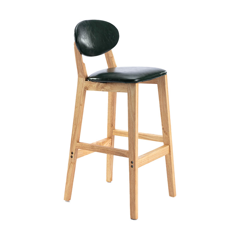 Modern Armless Backrest Counter Stool Wood Dessert Shop Bar Stool with Cushion and Pedal Blackish Green 1 Piece Clearhalo 'Bar Furniture' 'Bar Stools' 'bar_stools' 'furn' 'furn_bar_stools' 'furniture_bar_stools' 'Kitchen & Dining Furniture' 'kitchen&dining_furn' 'kitchen' 'kitchen_furn' Furniture' 4463787