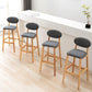 Modern Armless Backrest Counter Stool Wood Dessert Shop Bar Stool with Cushion and Pedal Clearhalo 'Bar Furniture' 'Bar Stools' 'bar_stools' 'furn' 'furn_bar_stools' 'furniture_bar_stools' 'Kitchen & Dining Furniture' 'kitchen&dining_furn' 'kitchen' 'kitchen_furn' Furniture' 4463788