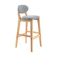 Modern Armless Backrest Counter Stool Wood Dessert Shop Bar Stool with Cushion and Pedal Light Gray 1 Piece Clearhalo 'Bar Furniture' 'Bar Stools' 'bar_stools' 'furn' 'furn_bar_stools' 'furniture_bar_stools' 'Kitchen & Dining Furniture' 'kitchen&dining_furn' 'kitchen' 'kitchen_furn' Furniture' 4463791