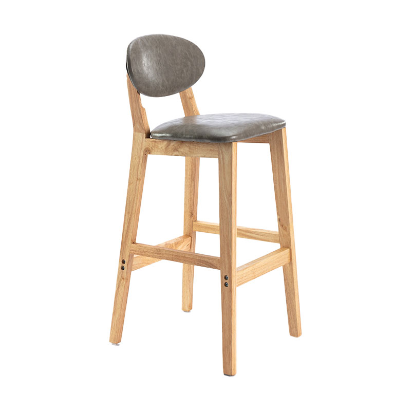 Modern Armless Backrest Counter Stool Wood Dessert Shop Bar Stool with Cushion and Pedal Clearhalo 'Bar Furniture' 'Bar Stools' 'bar_stools' 'furn' 'furn_bar_stools' 'furniture_bar_stools' 'Kitchen & Dining Furniture' 'kitchen&dining_furn' 'kitchen' 'kitchen_furn' Furniture' 4463792