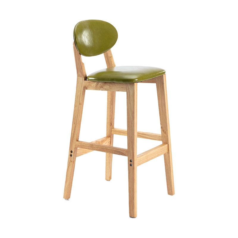 Modern Armless Backrest Counter Stool Wood Dessert Shop Bar Stool with Cushion and Pedal Army Green 1 Piece Clearhalo 'Bar Furniture' 'Bar Stools' 'bar_stools' 'furn' 'furn_bar_stools' 'furniture_bar_stools' 'Kitchen & Dining Furniture' 'kitchen&dining_furn' 'kitchen' 'kitchen_furn' Furniture' 4463796