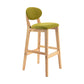 Modern Armless Backrest Counter Stool Wood Dessert Shop Bar Stool with Cushion and Pedal Light Green 1 Piece Clearhalo 'Bar Furniture' 'Bar Stools' 'bar_stools' 'furn' 'furn_bar_stools' 'furniture_bar_stools' 'Kitchen & Dining Furniture' 'kitchen&dining_furn' 'kitchen' 'kitchen_furn' Furniture' 4463797