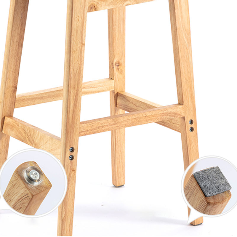 Modern Armless Backrest Counter Stool Wood Dessert Shop Bar Stool with Cushion and Pedal Clearhalo 'Bar Furniture' 'Bar Stools' 'bar_stools' 'furn' 'furn_bar_stools' 'furniture_bar_stools' 'Kitchen & Dining Furniture' 'kitchen&dining_furn' 'kitchen' 'kitchen_furn' Furniture' 4463799