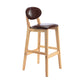 Modern Armless Backrest Counter Stool Wood Dessert Shop Bar Stool with Cushion and Pedal Dark Brown 1 Piece Clearhalo 'Bar Furniture' 'Bar Stools' 'bar_stools' 'furn' 'furn_bar_stools' 'furniture_bar_stools' 'Kitchen & Dining Furniture' 'kitchen&dining_furn' 'kitchen' 'kitchen_furn' Furniture' 4463800