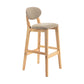 Modern Armless Backrest Counter Stool Wood Dessert Shop Bar Stool with Cushion and Pedal Khaki 1 Piece Clearhalo 'Bar Furniture' 'Bar Stools' 'bar_stools' 'furn' 'furn_bar_stools' 'furniture_bar_stools' 'Kitchen & Dining Furniture' 'kitchen&dining_furn' 'kitchen' 'kitchen_furn' Furniture' 4463803