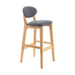 Modern Armless Backrest Counter Stool Wood Dessert Shop Bar Stool with Cushion and Pedal Dark Gray 1 Piece Clearhalo 'Bar Furniture' 'Bar Stools' 'bar_stools' 'furn' 'furn_bar_stools' 'furniture_bar_stools' 'Kitchen & Dining Furniture' 'kitchen&dining_furn' 'kitchen' 'kitchen_furn' Furniture' 4463804