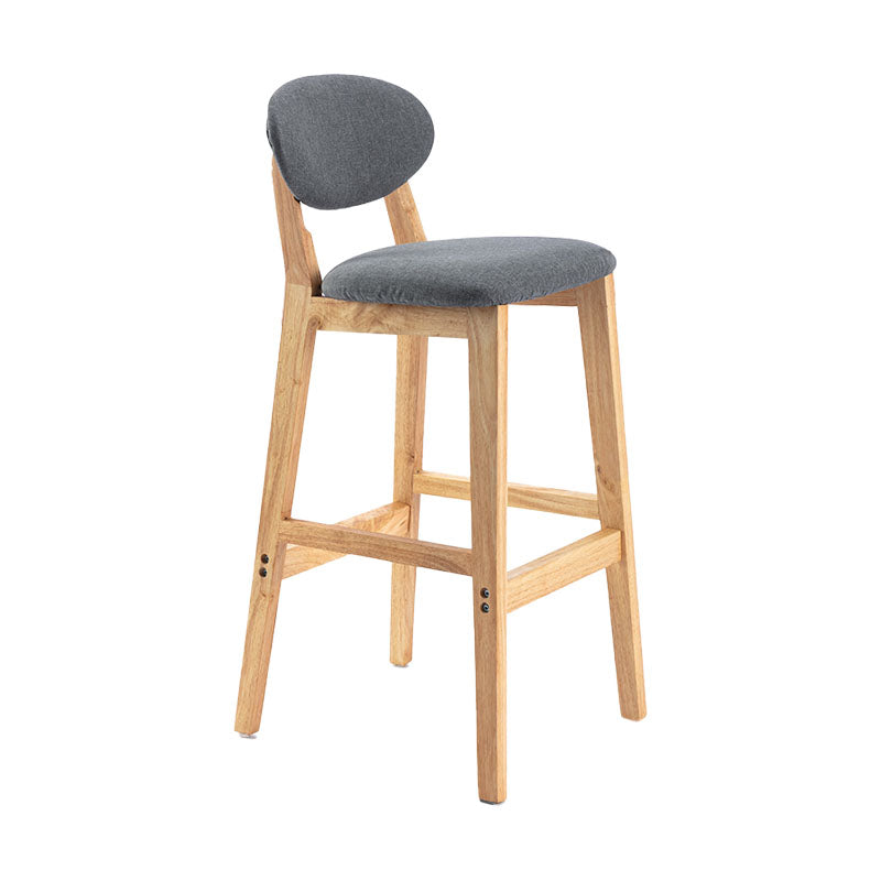 Modern Armless Backrest Counter Stool Wood Dessert Shop Bar Stool with Cushion and Pedal Dark Gray 1 Piece Clearhalo 'Bar Furniture' 'Bar Stools' 'bar_stools' 'furn' 'furn_bar_stools' 'furniture_bar_stools' 'Kitchen & Dining Furniture' 'kitchen&dining_furn' 'kitchen' 'kitchen_furn' Furniture' 4463804