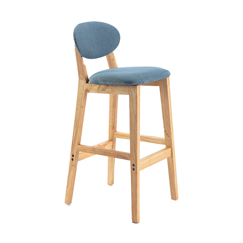 Modern Armless Backrest Counter Stool Wood Dessert Shop Bar Stool with Cushion and Pedal Sky Blue 1 Piece Clearhalo 'Bar Furniture' 'Bar Stools' 'bar_stools' 'furn' 'furn_bar_stools' 'furniture_bar_stools' 'Kitchen & Dining Furniture' 'kitchen&dining_furn' 'kitchen' 'kitchen_furn' Furniture' 4463805