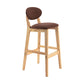 Modern Armless Backrest Counter Stool Wood Dessert Shop Bar Stool with Cushion and Pedal Coffee 1 Piece Clearhalo 'Bar Furniture' 'Bar Stools' 'bar_stools' 'furn' 'furn_bar_stools' 'furniture_bar_stools' 'Kitchen & Dining Furniture' 'kitchen&dining_furn' 'kitchen' 'kitchen_furn' Furniture' 4463806