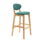 Modern Armless Backrest Counter Stool Wood Dessert Shop Bar Stool with Cushion and Pedal Mint Green 1 Piece Clearhalo 'Bar Furniture' 'Bar Stools' 'bar_stools' 'furn' 'furn_bar_stools' 'furniture_bar_stools' 'Kitchen & Dining Furniture' 'kitchen&dining_furn' 'kitchen' 'kitchen_furn' Furniture' 4463807