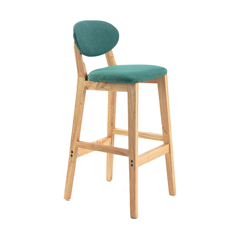 Modern Armless Backrest Counter Stool Wood Dessert Shop Bar Stool with Cushion and Pedal Mint Green 1 Piece Clearhalo 'Bar Furniture' 'Bar Stools' 'bar_stools' 'furn' 'furn_bar_stools' 'furniture_bar_stools' 'Kitchen & Dining Furniture' 'kitchen&dining_furn' 'kitchen' 'kitchen_furn' Furniture' 4463807