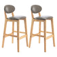 Modern Armless Backrest Counter Stool Wood Dessert Shop Bar Stool with Cushion and Pedal Grey 2 Piece Set Clearhalo 'Bar Furniture' 'Bar Stools' 'bar_stools' 'furn' 'furn_bar_stools' 'furniture_bar_stools' 'Kitchen & Dining Furniture' 'kitchen&dining_furn' 'kitchen' 'kitchen_furn' Furniture' 4463808