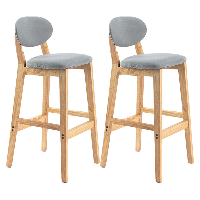 Modern Armless Backrest Counter Stool Wood Dessert Shop Bar Stool with Cushion and Pedal Light Gray 2 Piece Set Clearhalo 'Bar Furniture' 'Bar Stools' 'bar_stools' 'furn' 'furn_bar_stools' 'furniture_bar_stools' 'Kitchen & Dining Furniture' 'kitchen&dining_furn' 'kitchen' 'kitchen_furn' Furniture' 4463812