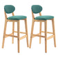 Modern Armless Backrest Counter Stool Wood Dessert Shop Bar Stool with Cushion and Pedal Mint Green 2 Piece Set Clearhalo 'Bar Furniture' 'Bar Stools' 'bar_stools' 'furn' 'furn_bar_stools' 'furniture_bar_stools' 'Kitchen & Dining Furniture' 'kitchen&dining_furn' 'kitchen' 'kitchen_furn' Furniture' 4463822