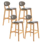 Modern Armless Backrest Counter Stool Wood Dessert Shop Bar Stool with Cushion and Pedal Grey 4 Piece Set Clearhalo 'Bar Furniture' 'Bar Stools' 'bar_stools' 'furn' 'furn_bar_stools' 'furniture_bar_stools' 'Kitchen & Dining Furniture' 'kitchen&dining_furn' 'kitchen' 'kitchen_furn' Furniture' 4463823