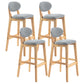 Modern Armless Backrest Counter Stool Wood Dessert Shop Bar Stool with Cushion and Pedal Light Gray 4 Piece Set Clearhalo 'Bar Furniture' 'Bar Stools' 'bar_stools' 'furn' 'furn_bar_stools' 'furniture_bar_stools' 'Kitchen & Dining Furniture' 'kitchen&dining_furn' 'kitchen' 'kitchen_furn' Furniture' 4463827