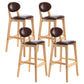 Modern Armless Backrest Counter Stool Wood Dessert Shop Bar Stool with Cushion and Pedal Dark Brown 4 Piece Set Clearhalo 'Bar Furniture' 'Bar Stools' 'bar_stools' 'furn' 'furn_bar_stools' 'furniture_bar_stools' 'Kitchen & Dining Furniture' 'kitchen&dining_furn' 'kitchen' 'kitchen_furn' Furniture' 4463831