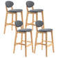 Modern Armless Backrest Counter Stool Wood Dessert Shop Bar Stool with Cushion and Pedal Dark Gray 4 Piece Set Clearhalo 'Bar Furniture' 'Bar Stools' 'bar_stools' 'furn' 'furn_bar_stools' 'furniture_bar_stools' 'Kitchen & Dining Furniture' 'kitchen&dining_furn' 'kitchen' 'kitchen_furn' Furniture' 4463834