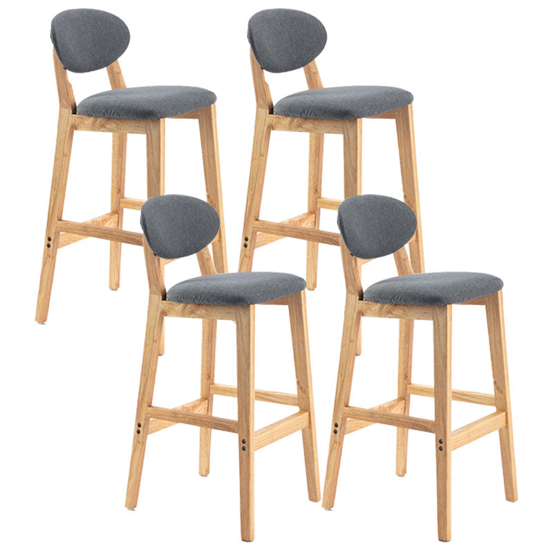 Modern Armless Backrest Counter Stool Wood Dessert Shop Bar Stool with Cushion and Pedal Dark Gray 4 Piece Set Clearhalo 'Bar Furniture' 'Bar Stools' 'bar_stools' 'furn' 'furn_bar_stools' 'furniture_bar_stools' 'Kitchen & Dining Furniture' 'kitchen&dining_furn' 'kitchen' 'kitchen_furn' Furniture' 4463834