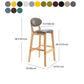 Modern Armless Backrest Counter Stool Wood Dessert Shop Bar Stool with Cushion and Pedal Clearhalo 'Bar Furniture' 'Bar Stools' 'bar_stools' 'furn' 'furn_bar_stools' 'furniture_bar_stools' 'Kitchen & Dining Furniture' 'kitchen&dining_furn' 'kitchen' 'kitchen_furn' Furniture' 4463838