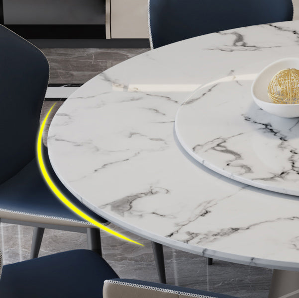 Round Dinette Table Modern Style Pedestal Dining Site Table with Turntable Clearhalo ' dining_table' 'Dining Tables & Seating' 'Dining Tables' 'furn' 'furn_dining_table' 'Furniture' 'furniture_dining_table' 'Kitchen & Dining Furniture' 'kitchen&dining_furn' 'kitchen' 'kitchen_dining_table' 4467527