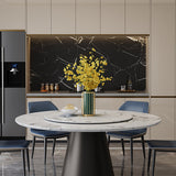 Round Dinette Table Modern Style Pedestal Dining Site Table with Turntable Clearhalo ' dining_table' 'Dining Tables & Seating' 'Dining Tables' 'furn' 'furn_dining_table' 'Furniture' 'furniture_dining_table' 'Kitchen & Dining Furniture' 'kitchen&dining_furn' 'kitchen' 'kitchen_dining_table' 4467529