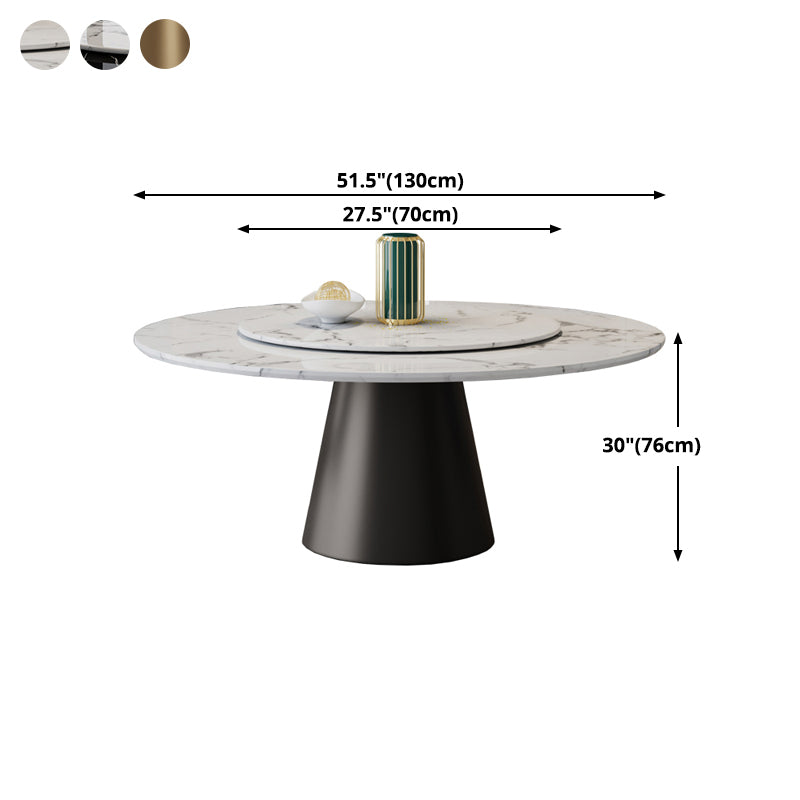 Round Dinette Table Modern Style Pedestal Dining Site Table with Turntable Clearhalo ' dining_table' 'Dining Tables & Seating' 'Dining Tables' 'furn' 'furn_dining_table' 'Furniture' 'furniture_dining_table' 'Kitchen & Dining Furniture' 'kitchen&dining_furn' 'kitchen' 'kitchen_dining_table' 4467532