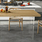 Modern Style Dining Table Rectangle Wooden Dining Table with Acrylic Base Clearhalo ' dining_table' 'Dining Tables & Seating' 'Dining Tables' 'furn' 'furn_dining_table' 'Furniture' 'furniture_dining_table' 'Kitchen & Dining Furniture' 'kitchen&dining_furn' 'kitchen' 'kitchen_dining_table' 4467559