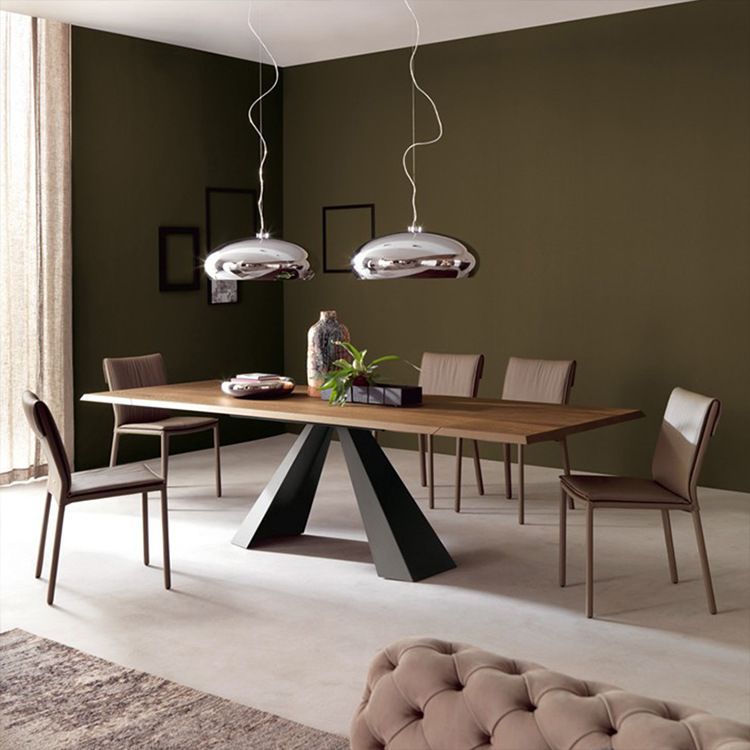 Solid Wood Top Dining Table Black Pedestal Base Dining Table 78.7"L x 31.5"W x 29.5"H Without Chairs Clearhalo ' dining_table' 'Dining Tables & Seating' 'Dining Tables' 'furn' 'furn_dining_table' 'Furniture' 'furniture_dining_table' 'Kitchen & Dining Furniture' 'kitchen&dining_furn' 'kitchen' 'kitchen_dining_table' 4467575