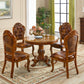 Round 4 Legs Victorian Style Dining Table Sintered Stone Fixed Table for Kitchen Brown 39.4"L x 39.4"W x 29.5"H Without Chairs Clearhalo ' dining_table' 'Dining Tables & Seating' 'Dining Tables' 'furn' 'furn_dining_table' 'Furniture' 'furniture_dining_table' 'Kitchen & Dining Furniture' 'kitchen&dining_furn' 'kitchen' 'kitchen_dining_table' 4467589
