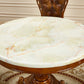 Round 4 Legs Victorian Style Dining Table Sintered Stone Fixed Table for Kitchen Clearhalo ' dining_table' 'Dining Tables & Seating' 'Dining Tables' 'furn' 'furn_dining_table' 'Furniture' 'furniture_dining_table' 'Kitchen & Dining Furniture' 'kitchen&dining_furn' 'kitchen' 'kitchen_dining_table' 4467593