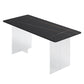 Modern Style Dining Table Rectangle Sintered Stone Dining Table with Acrylic Base Black Gold Without Chairs Clearhalo ' dining_table' 'Dining Tables & Seating' 'Dining Tables' 'furn' 'furn_dining_table' 'Furniture' 'furniture_dining_table' 'Kitchen & Dining Furniture' 'kitchen&dining_furn' 'kitchen' 'kitchen_dining_table' 4467620