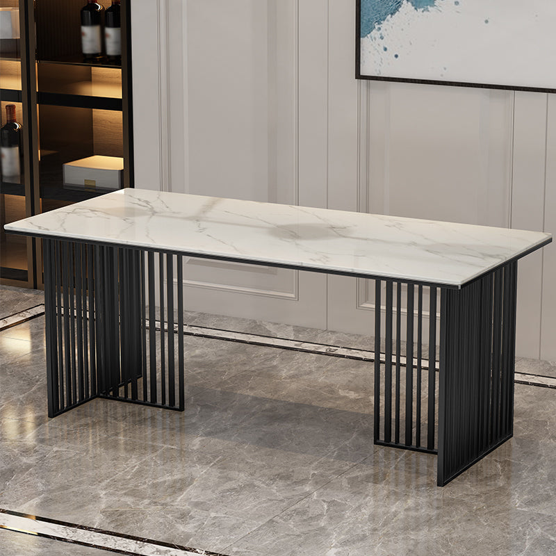 Traditional Luxury Dining Table Sintered Stone Table with Gold Frame for Home Use Black Without Chairs Clearhalo ' dining_table' 'Dining Tables & Seating' 'Dining Tables' 'furn' 'furn_dining_table' 'Furniture' 'furniture_dining_table' 'Kitchen & Dining Furniture' 'kitchen&dining_furn' 'kitchen' 'kitchen_dining_table' 4467629