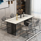 Traditional Luxury Dining Table Sintered Stone Table with Gold Frame for Home Use Black 55.1"L x 27.6"W x 29.5"H Without Chairs Clearhalo ' dining_table' 'Dining Tables & Seating' 'Dining Tables' 'furn' 'furn_dining_table' 'Furniture' 'furniture_dining_table' 'Kitchen & Dining Furniture' 'kitchen&dining_furn' 'kitchen' 'kitchen_dining_table' 4467632